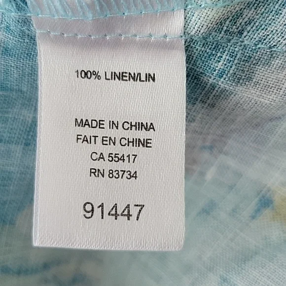 Claire Desjardins So Much Garden Sleeveless Tunic Button Down Size Large - Picture 7 of 8